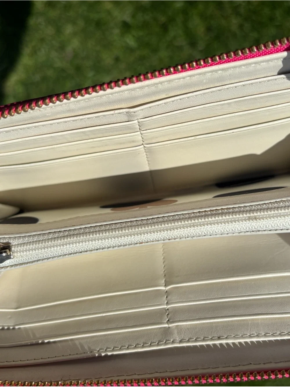 kate spade Colorblock Orange & Pink Pebble Leather Wallet